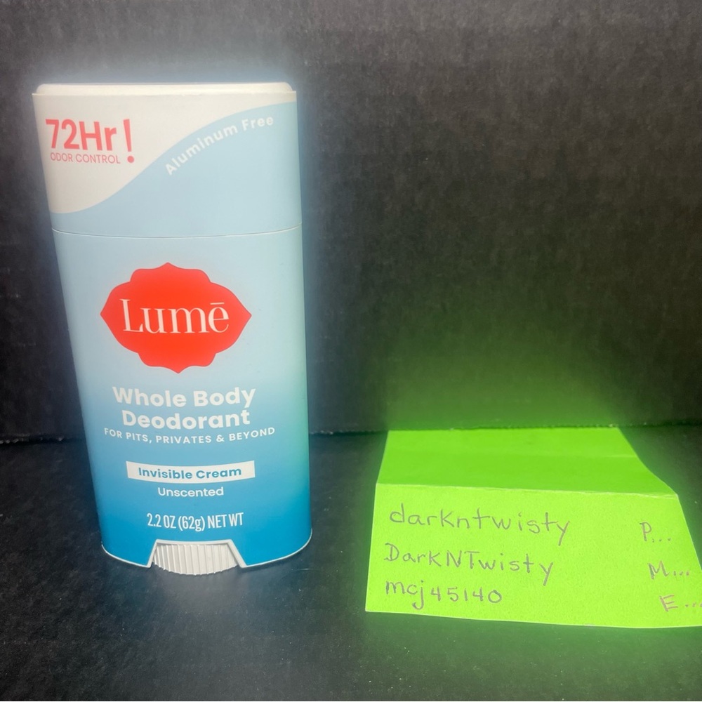 New Lume Whole Body Deodorant Invisible Cream Stick  72 Hour Odor Control 2.2 oz